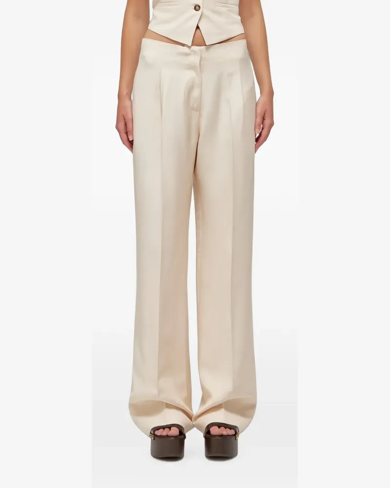 Blumarine pleated wide-leg trousers - Nude Nude