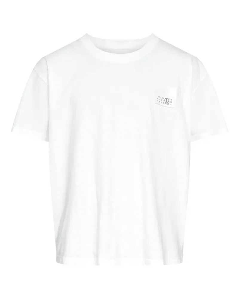 Maison Margiela T-Shirt mit Nummern-Patch - Weiß Weiß
