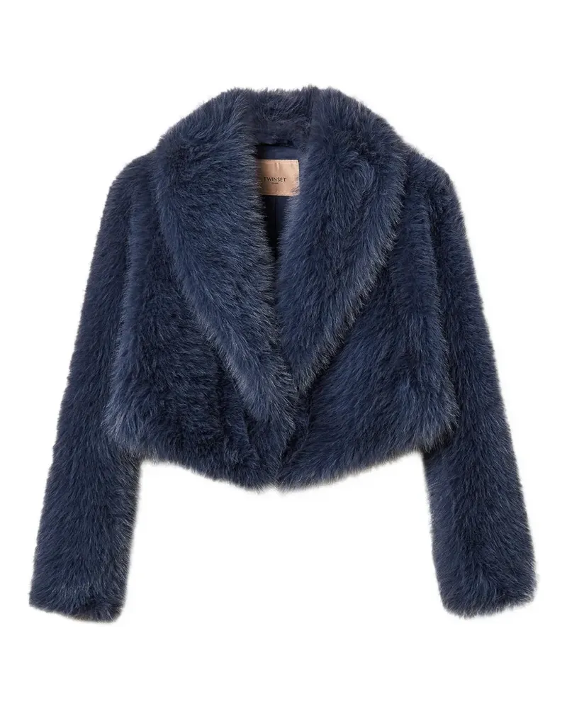 Twin-Set short faux fur jacket - Blau Blau