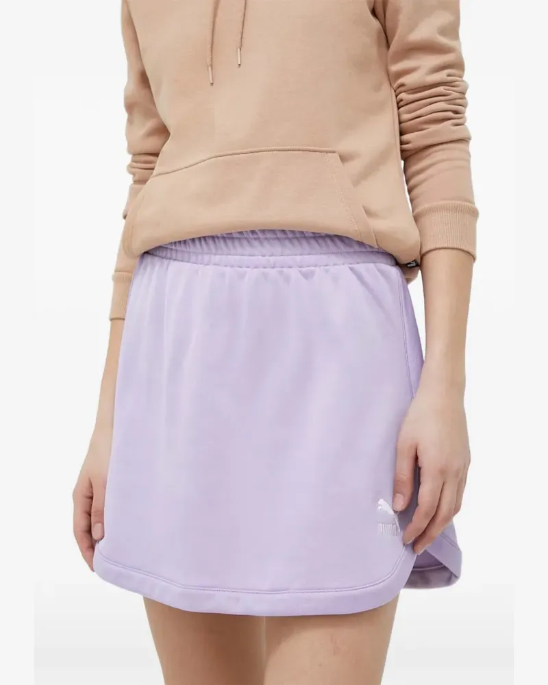 Puma logo-embroidered elasticated mini skirt - Violett Violett