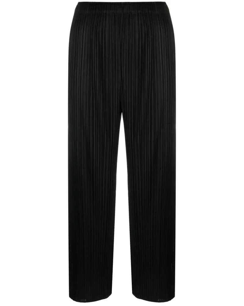 Issey Miyake Plissierte Cropped-Hose - Schwarz Schwarz