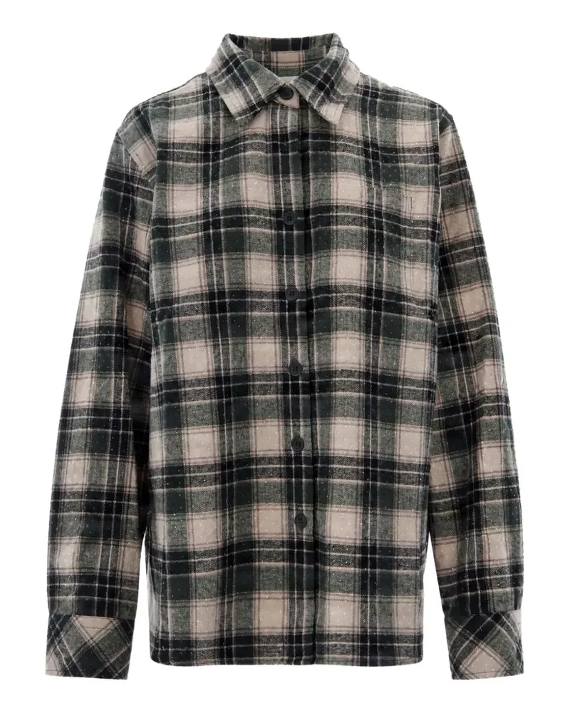 P.A.R.O.S.H. P.A.R.O H. check-pattern crystal-embellished shirt - Grün Grün