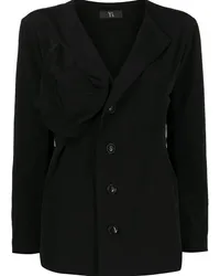 Yohji Yamamoto Geraffte Jacke Schwarz