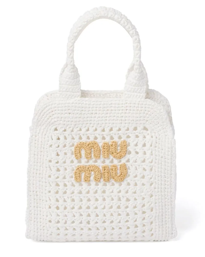 Miu Miu Handtasche aus Bast - Weiß Weiß