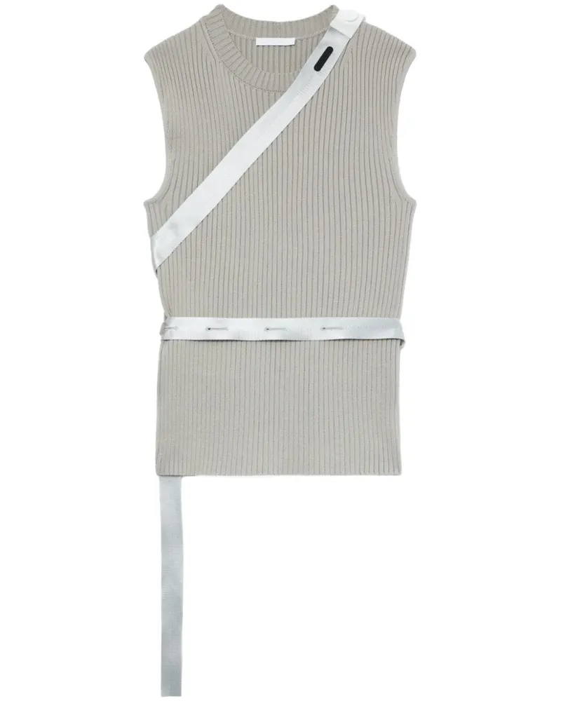 Helmut Lang Geripptes Tanktop mit Riemendetail Nude