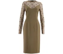 Midikleid mit Logo-Jacquard - Grün