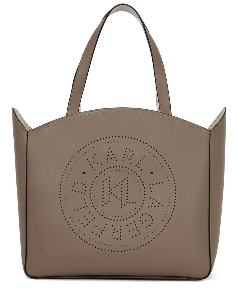 Karl Lagerfeld Große K/Circle Tote Bag mit Lochmuster - Nude Nude