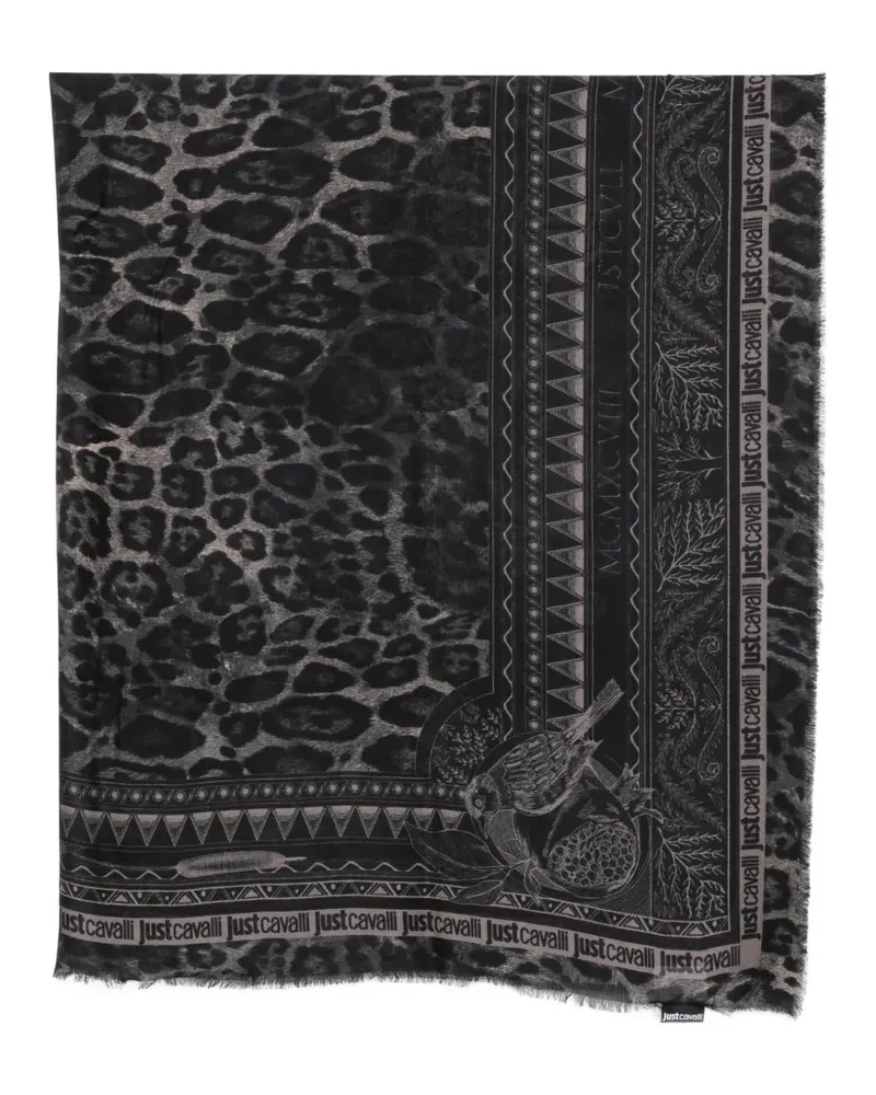 Just Cavalli Schal mit Leoparden-Print - Schwarz Schwarz