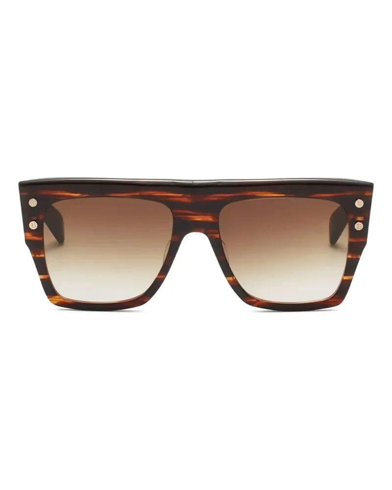 Balmain studded square-frame sunglasses - Braun Braun