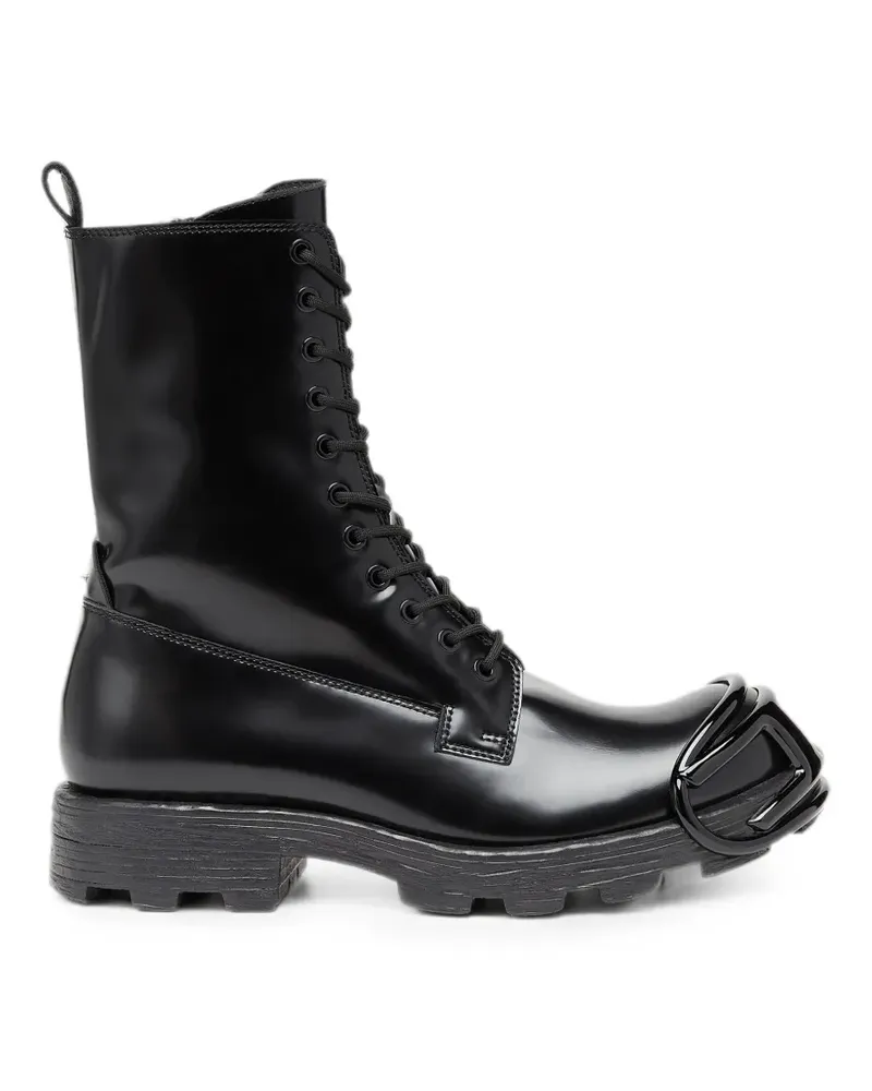 Diesel Ausgeblichene D-Hammer Schnürschuhe - Schwarz Schwarz