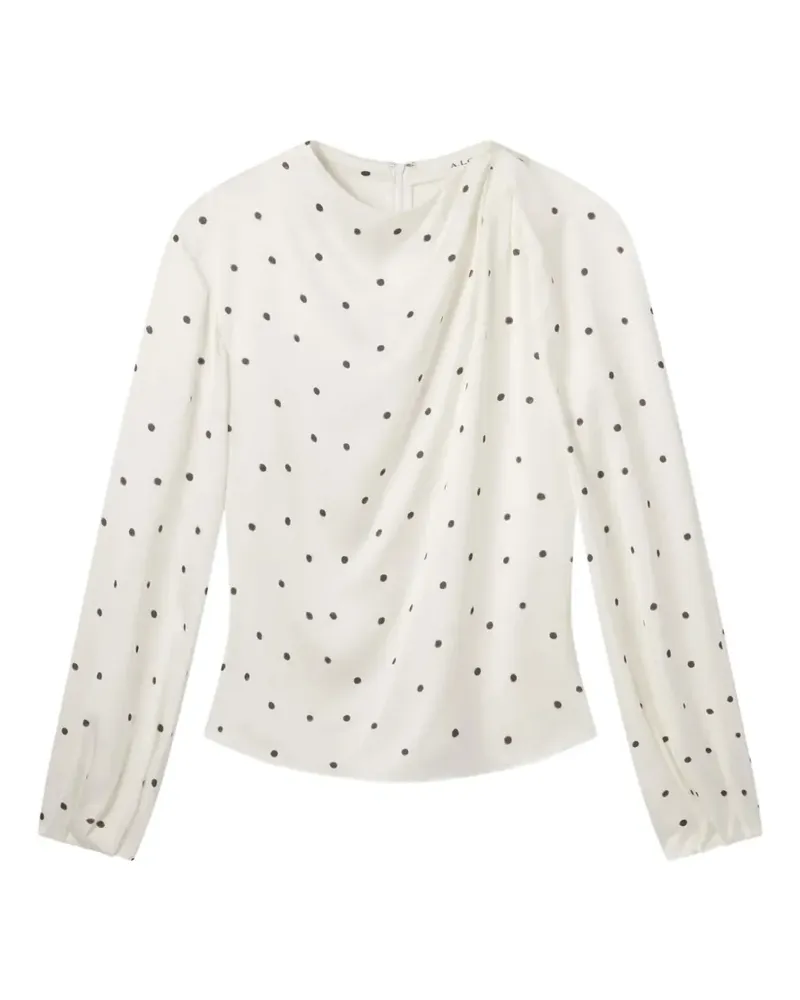 A.L.C. Drapiertes Blaire Oberteil mit Polka Dots - Weiß Weiß