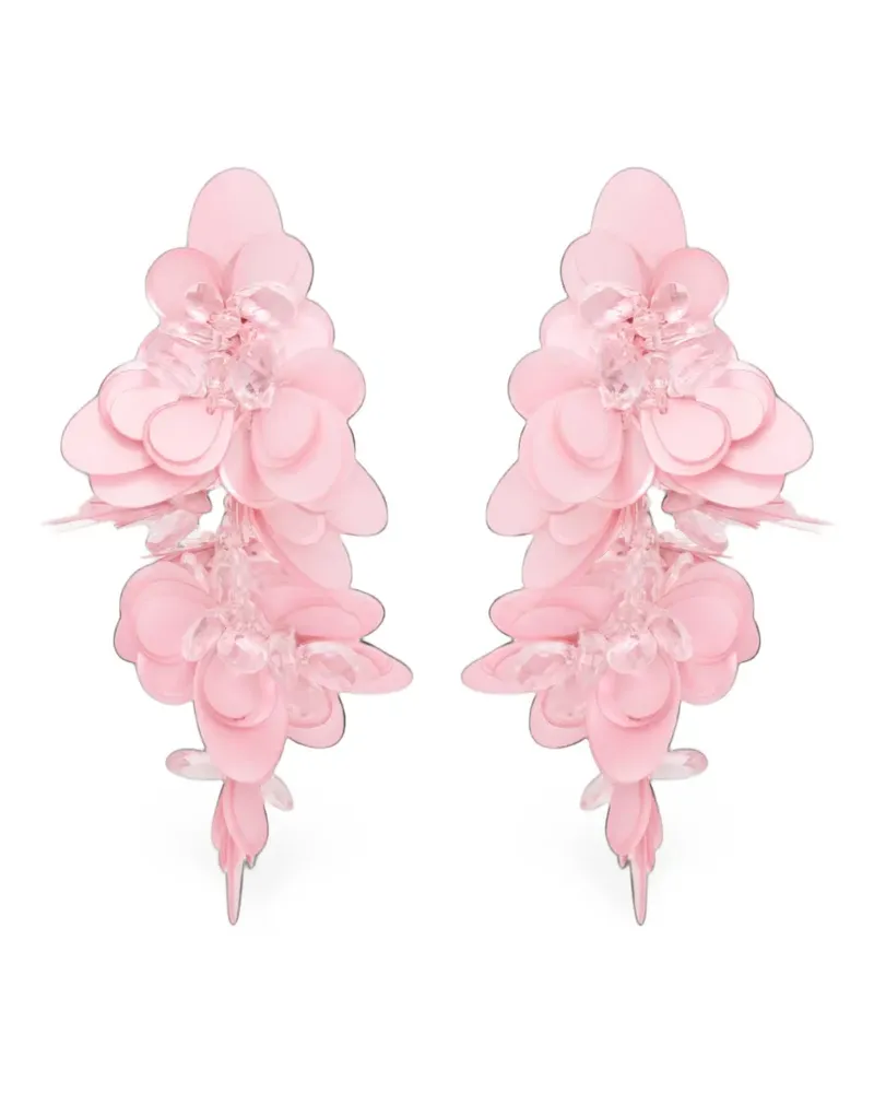 Oscar de la Renta Ohrringe mit Pailletten - Rosa Rosa