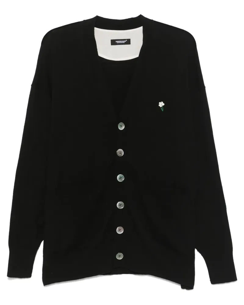 Undercover Cardigan mit Blumenapplikation - Schwarz Schwarz