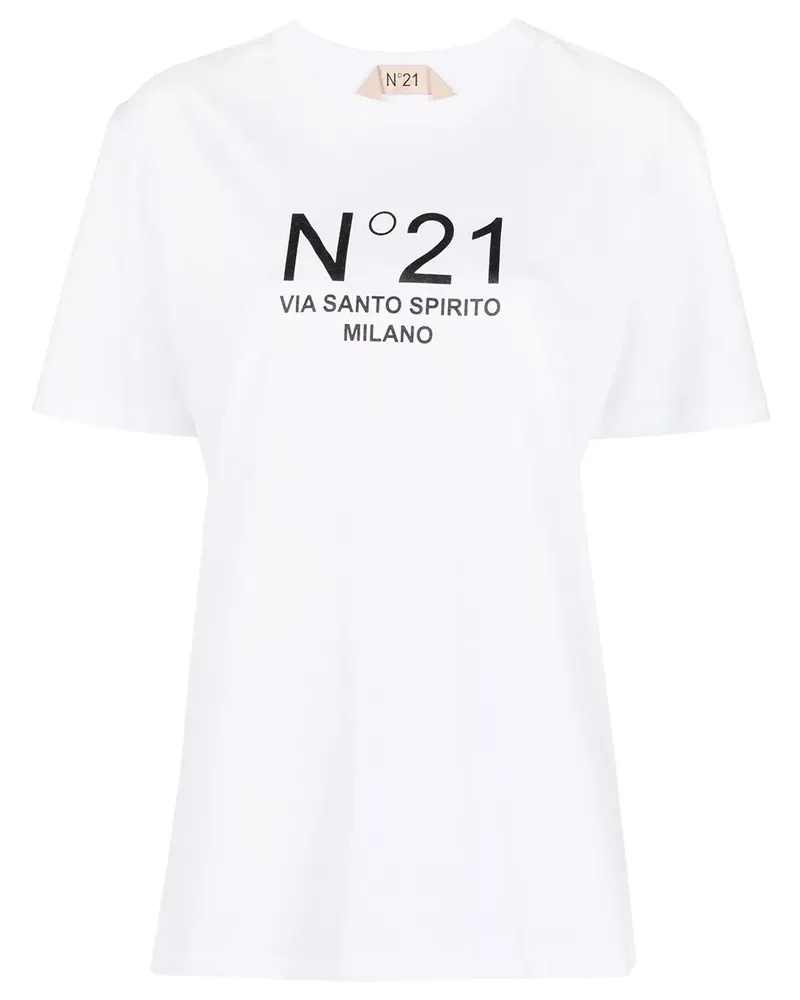 N° 21 T-Shirt mit Logo-Print - Weiß Weiß