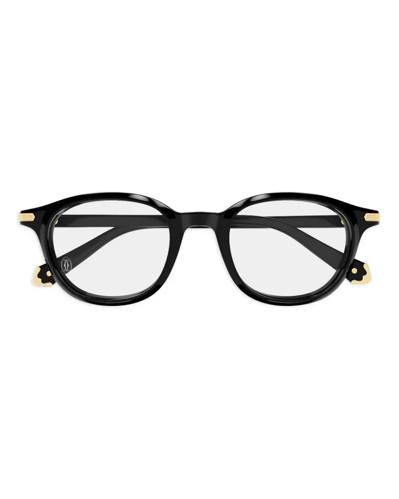 Cartier Brille mit rundem Gestell - Schwarz Schwarz
