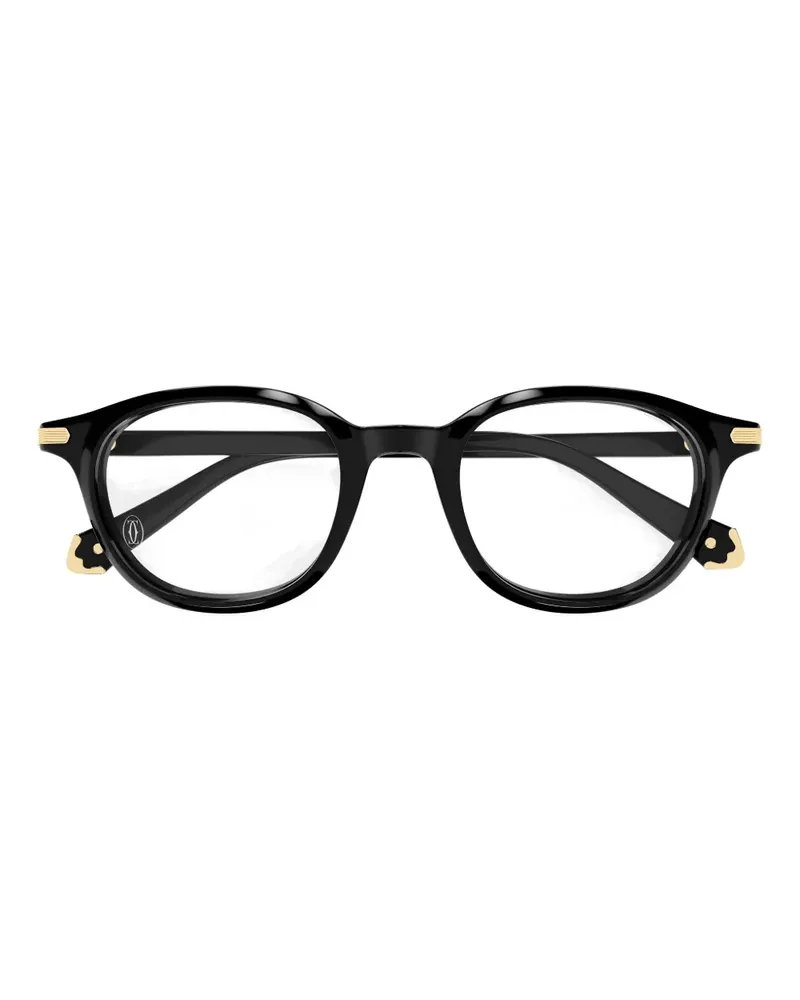 Cartier Brille mit rundem Gestell - Schwarz Schwarz