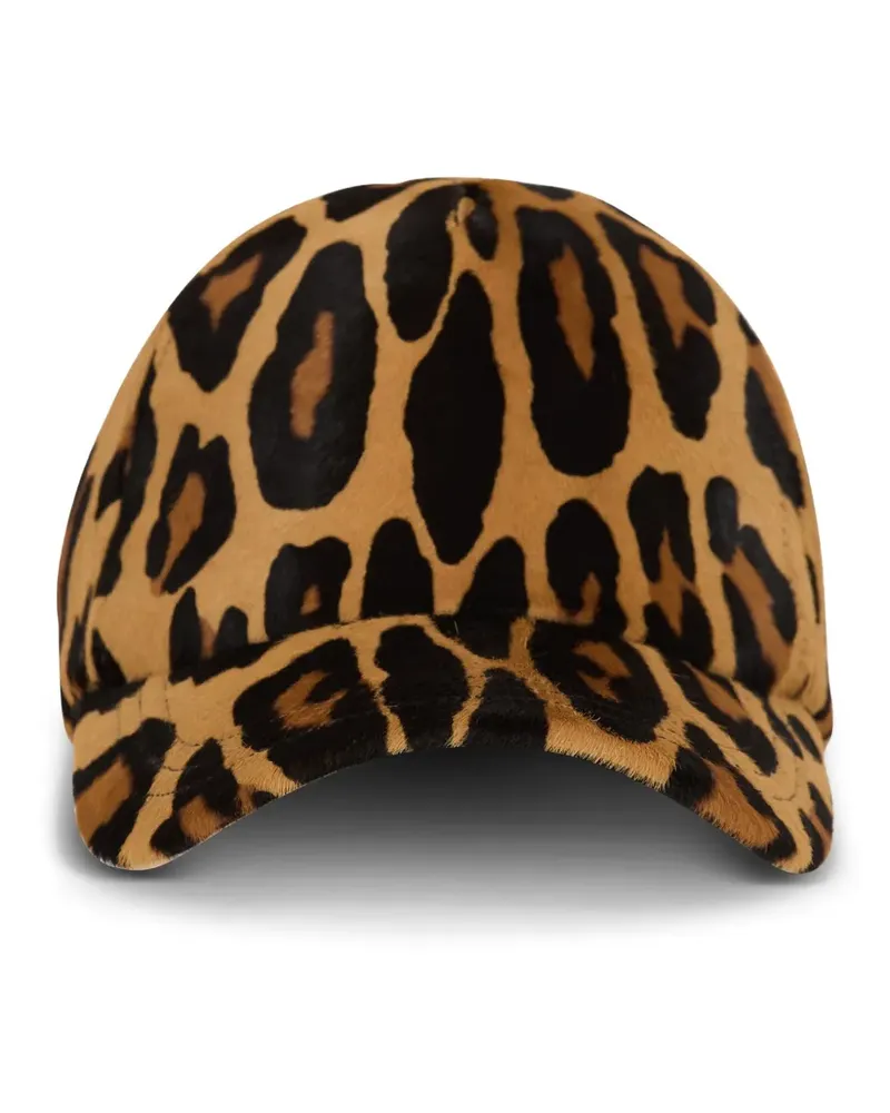 Balmain Baseballkappe mit Leoparden-Print - Braun Braun