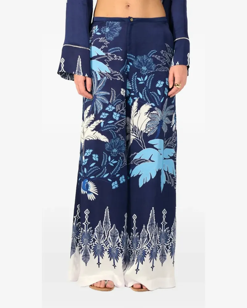 Poupette St Barth Clea floral-print trousers - Blau Blau