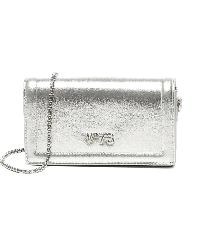 V°73 Schultertasche im Metallic-Look - Grau Grau
