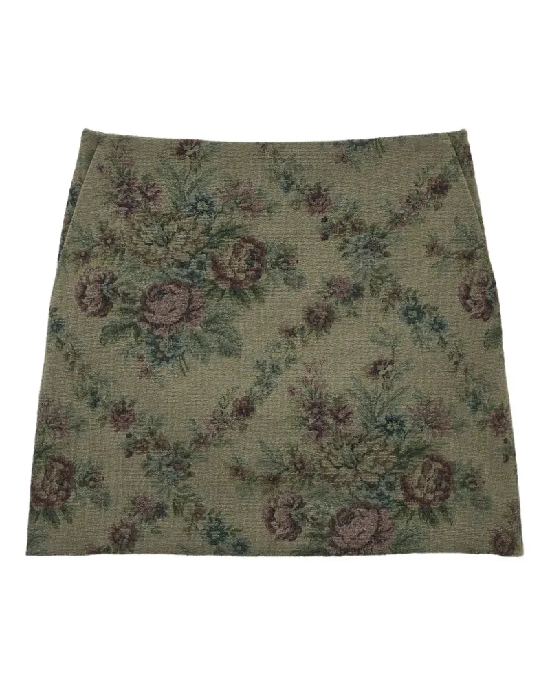ba&sh Rhea Minirock mit Jacquard-Blumenmuster - Grün Grün