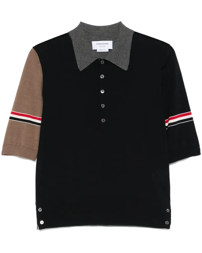 Thom Browne Poloshirt mit RWB-Streifendetail - Blau Blau