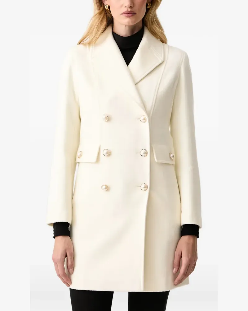 Silvian Heach double-breasted faux-pearl coat - Nude Nude