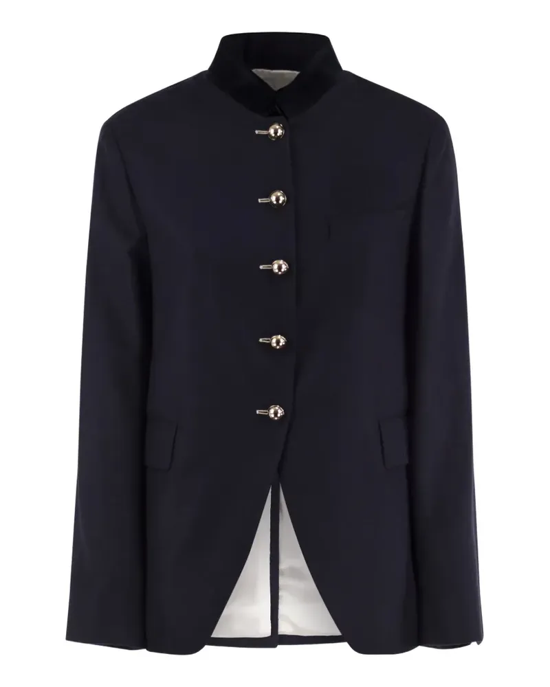 Fay Blazer mit Samtkragen - Blau Blau