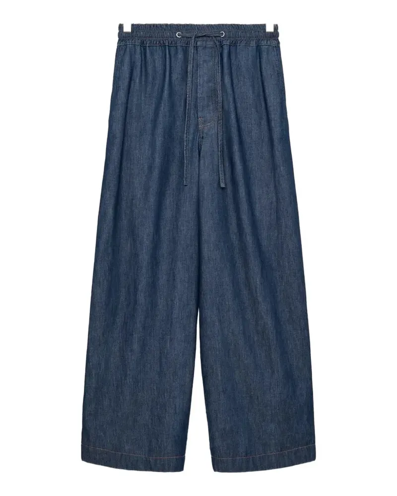 Loewe drawstring chambray trousers - Blau Blau