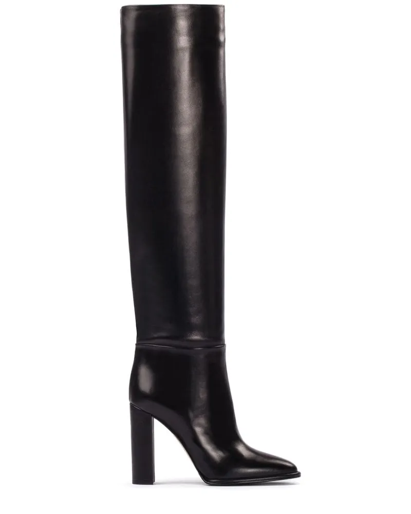 Le Silla Stiefel aus Leder 110mm - Schwarz Schwarz