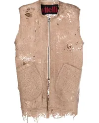 VITELLI Top in Distressed-Optik Nude