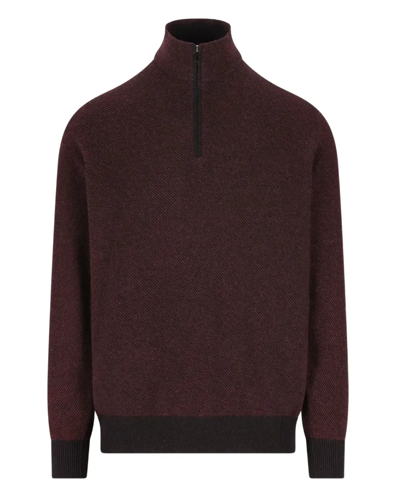 Loro Piana Kaschmirpullover mit Reißverschluss - Rot Rot