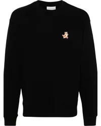 Kitsuné Sweatshirt mit Speedy Fox-Patch Schwarz