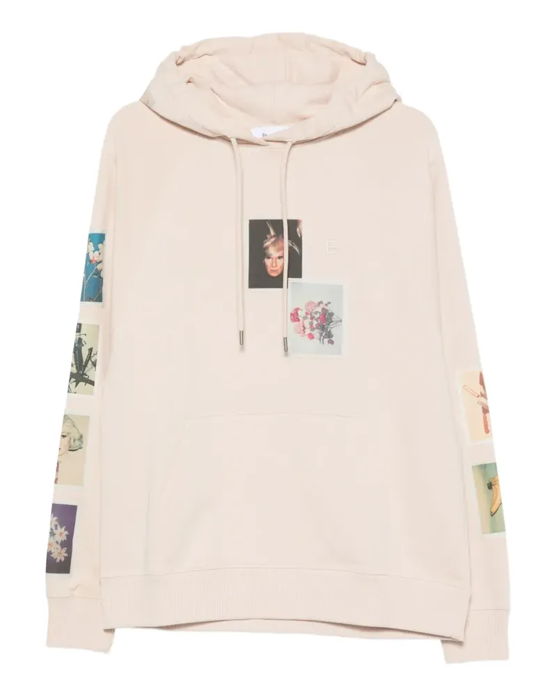 Études Studio Polaroid-patch drawstring hoodie - Nude Nude