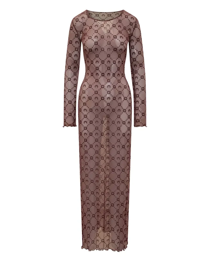 Marine Serre monogram long-sleeve maxi dress - Violett Violett