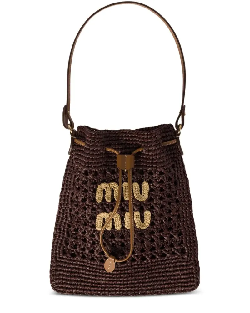 Miu Miu Gehäkelte Mini-Beuteltasche - Braun Braun