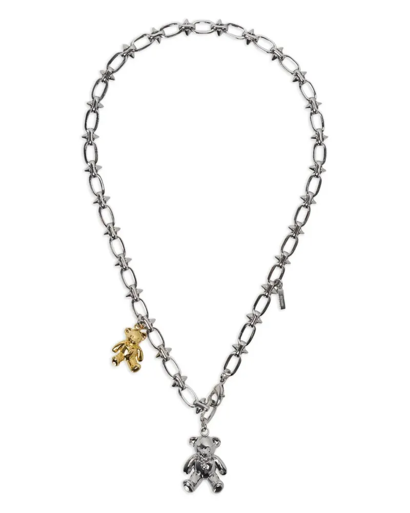 WE 11 DONE Halskette mit Teddy-Anhänger - Silber Silber