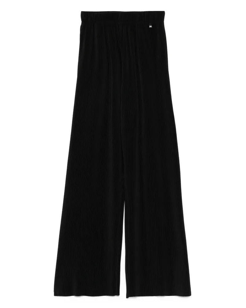Herno Wide-Leg-Hose mit Bundfalten - Schwarz Schwarz