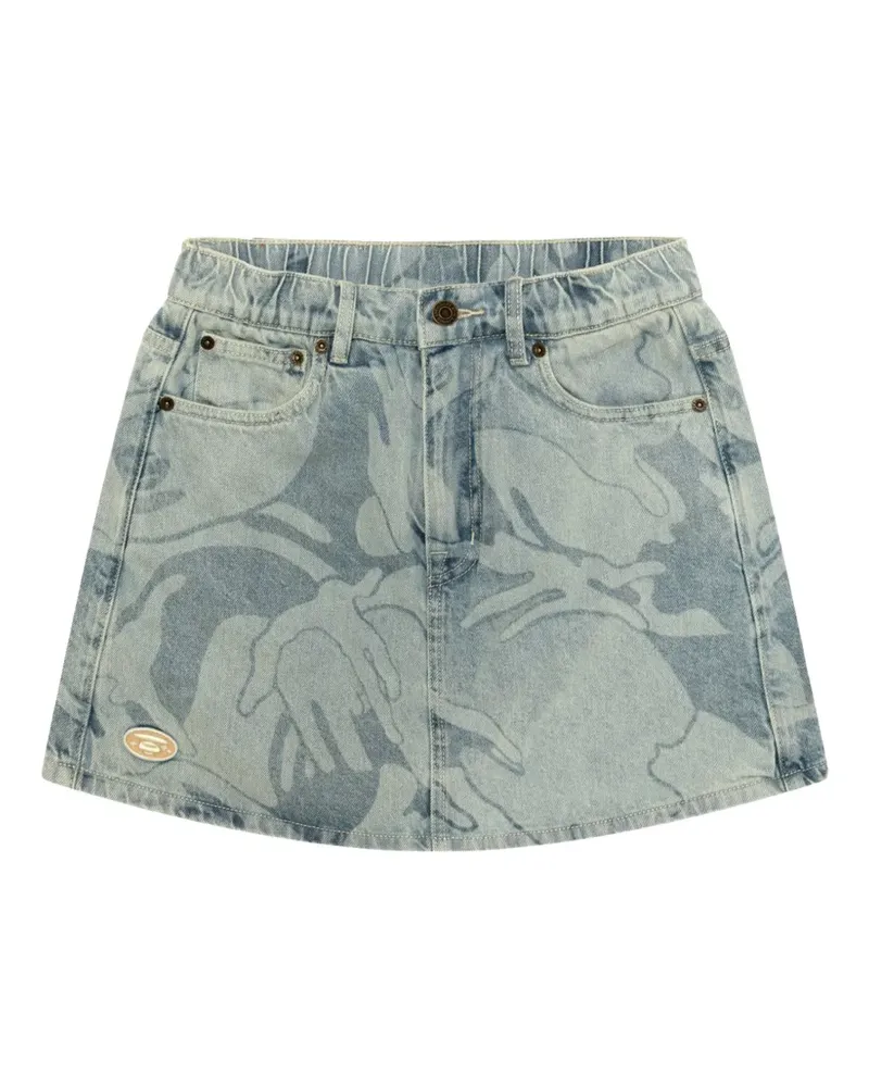 BAPE embroidered-detail denim shorts - Blau Blau