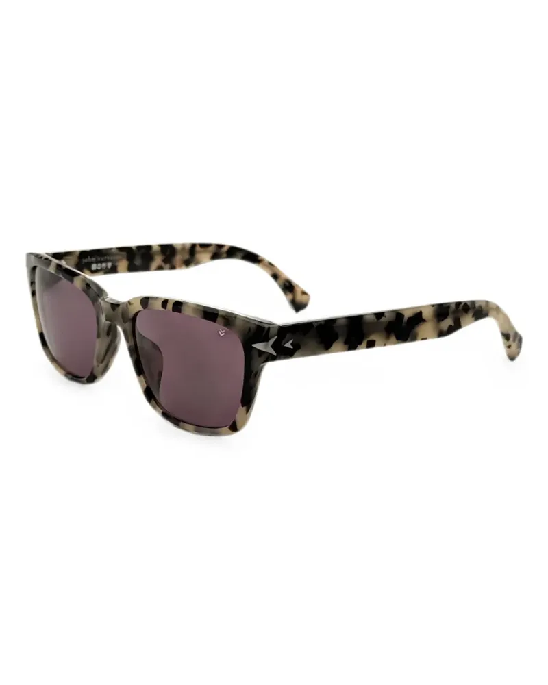 John Varvatos Eckige Sonnenbrille in Schildpattoptik - Nude Nude