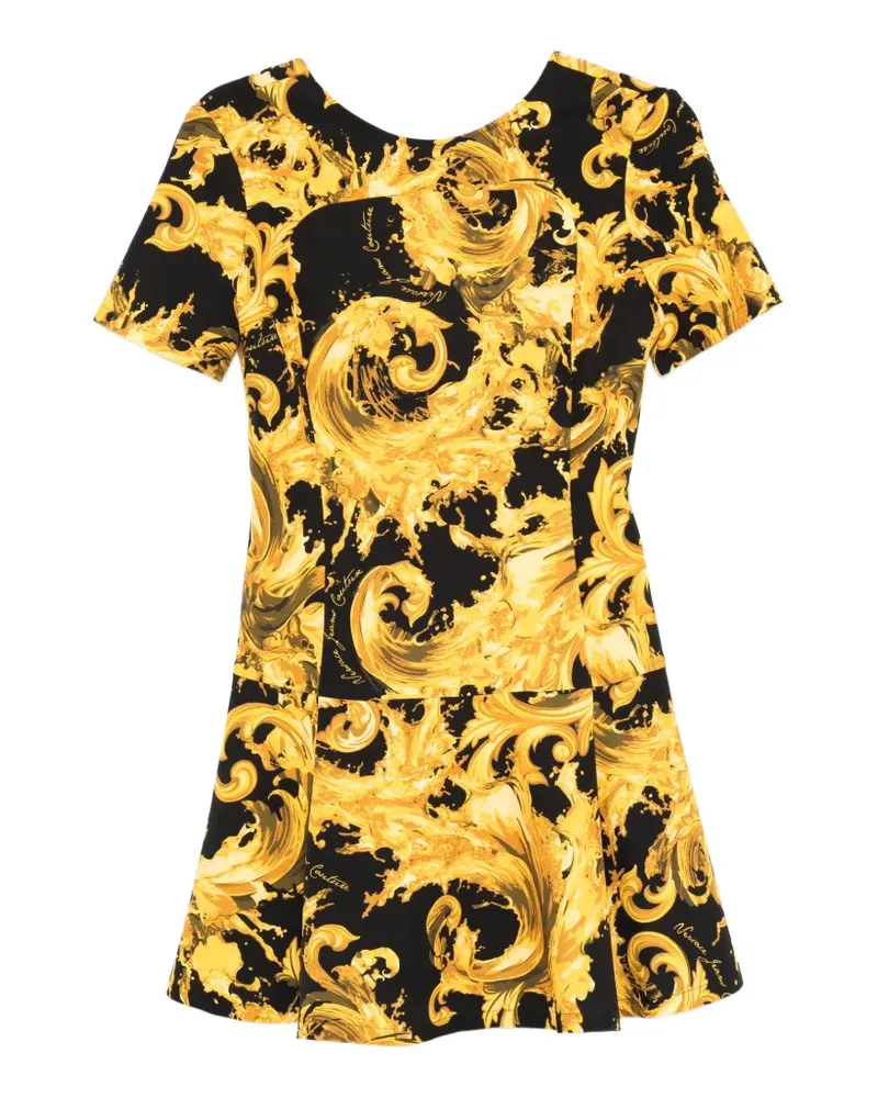 Versace Jeans baroque print mini dress - Schwarz Schwarz