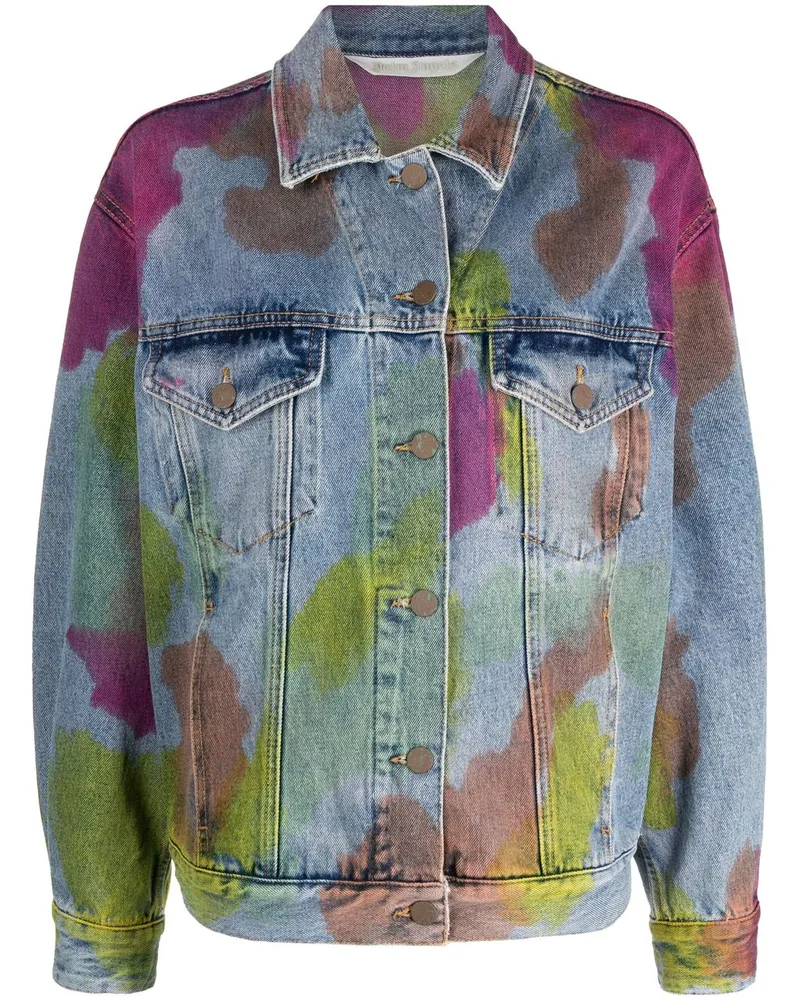 Palm Angels Jeansjacke in Batik-Optik - Blau Blau