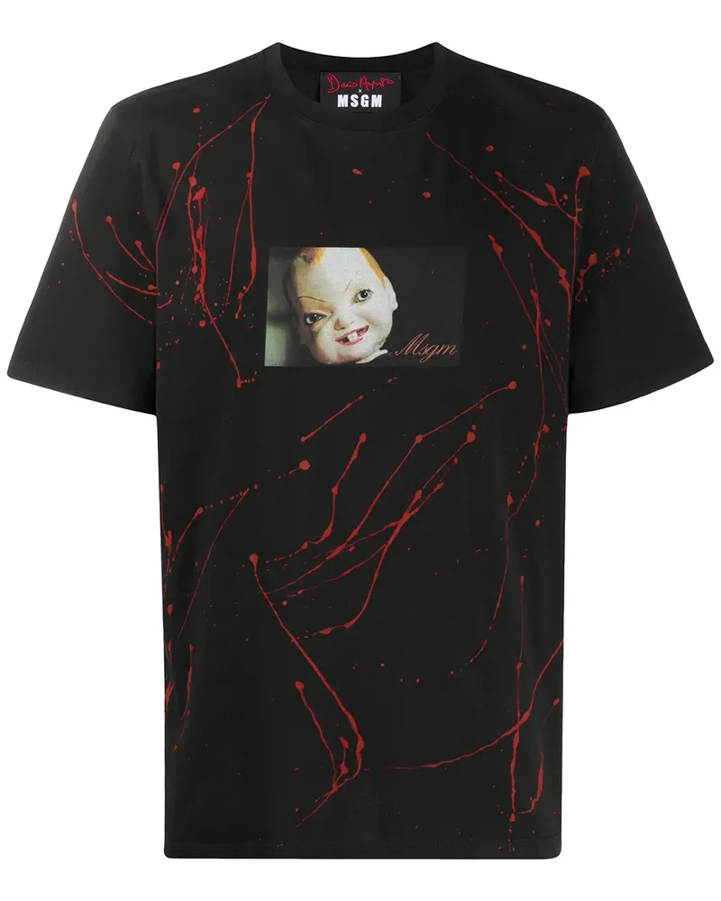 MSGM T-Shirt mit Foto-Print - Schwarz Schwarz