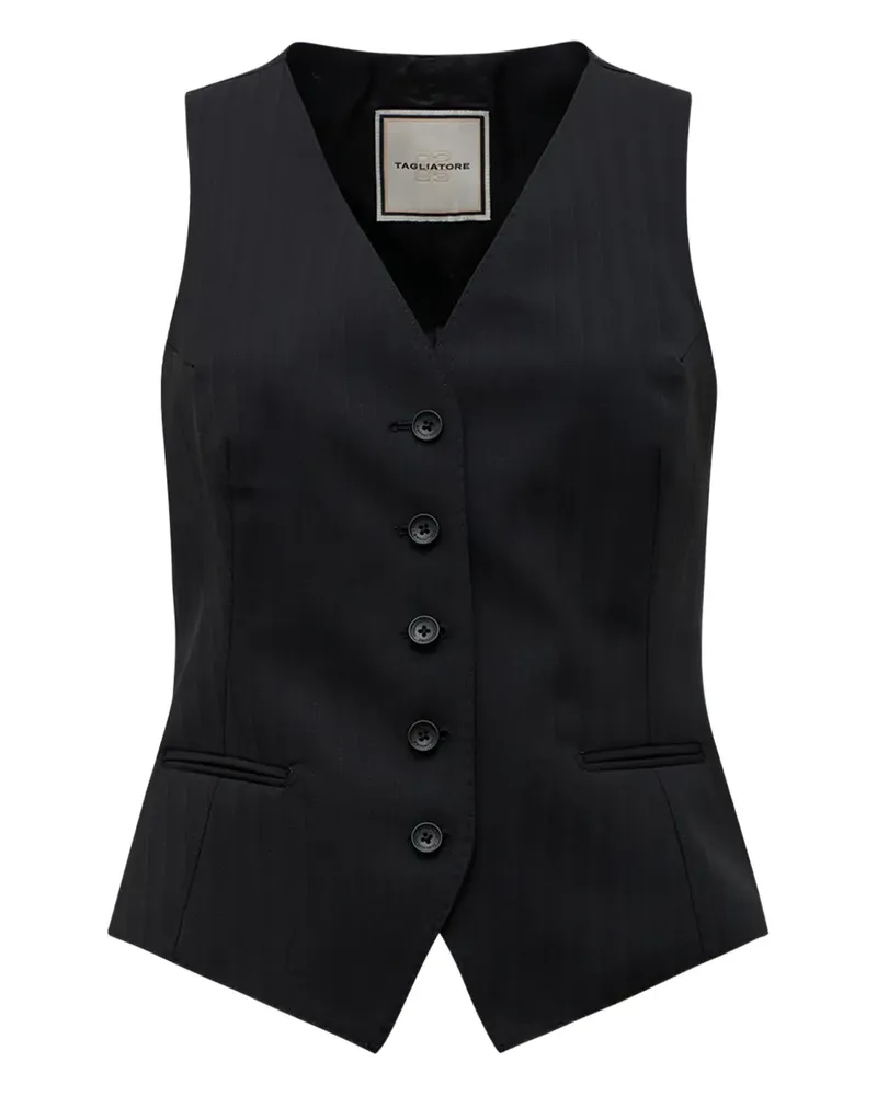 Tagliatore pinstripe-pattern waistcoat - Schwarz Schwarz