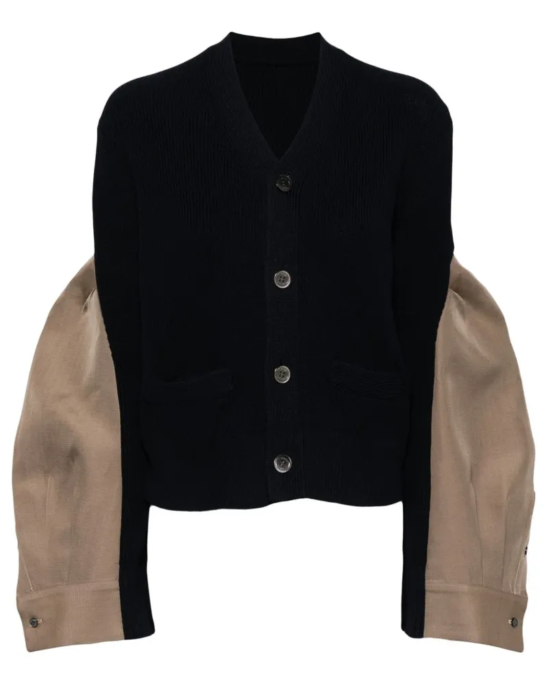 Sacai Cardigan mit Einsätzen - Blau Blau