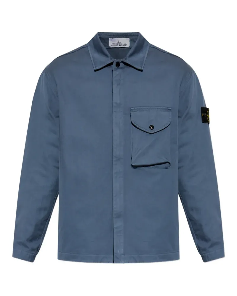 Stone Island broken twill "old" effect overshirt - Blau Blau