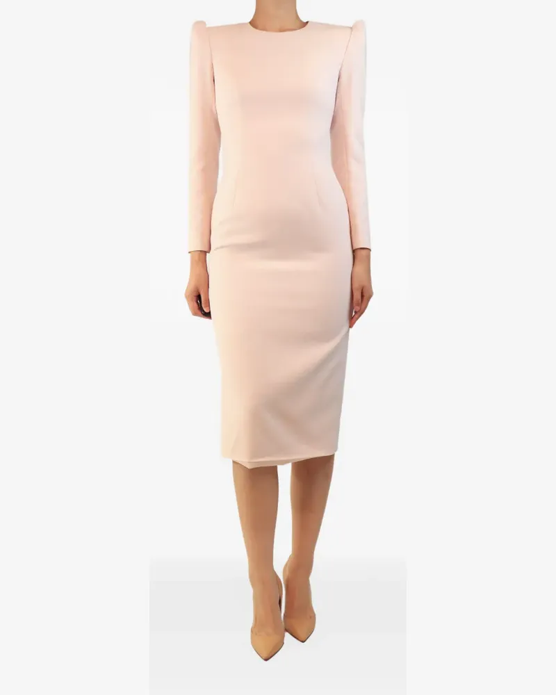 Jenny Packham shoulder-pad long-sleeve midi dress - Rosa Rosa