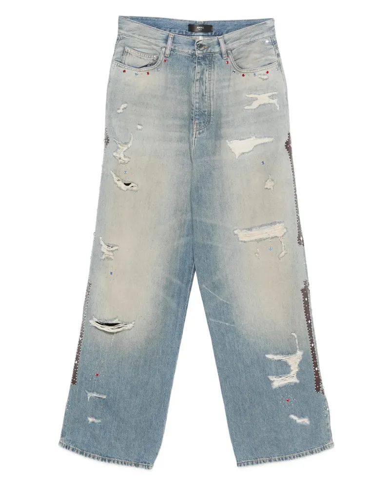 Amiri distressed embellished jeans - Blau Blau