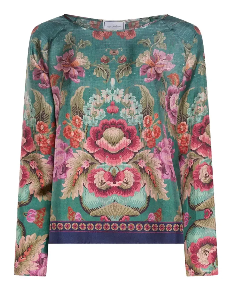 Pierre-Louis Mascia Aloe Bluse mit Blumen - Grün Grün