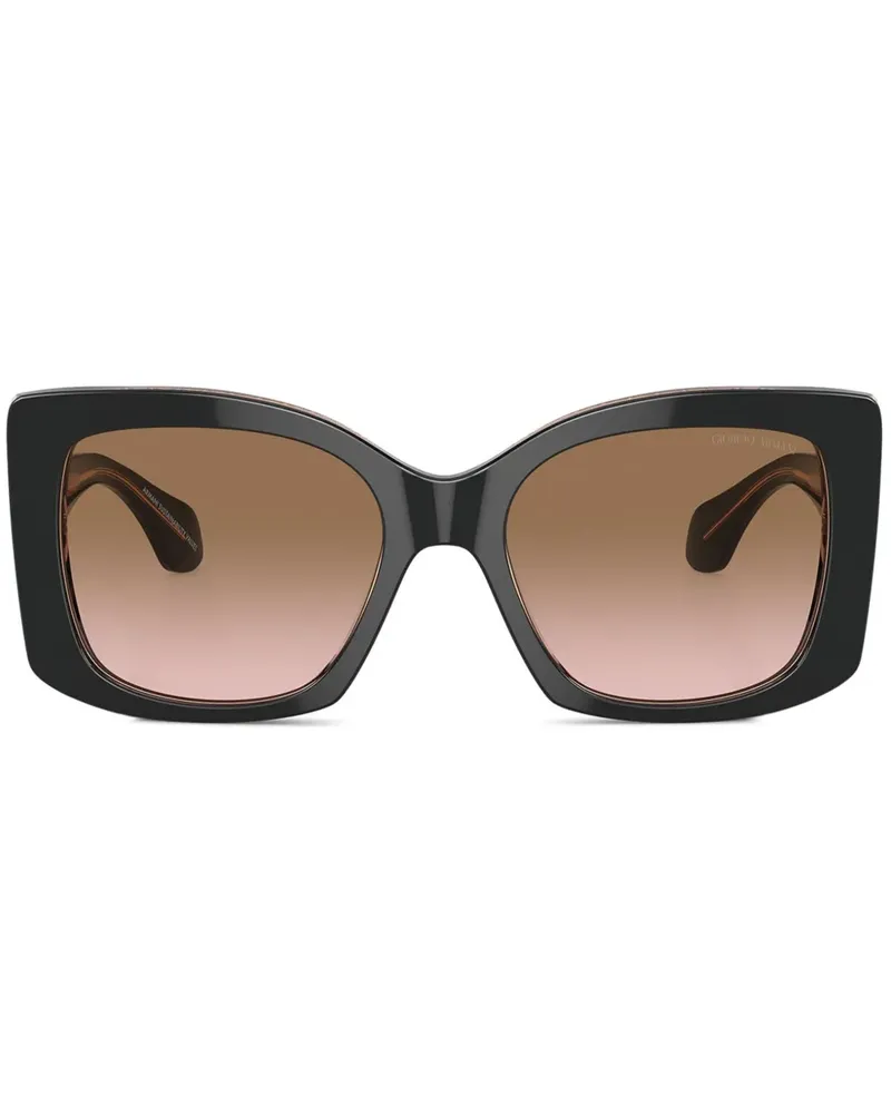 Giorgio Armani Sonnenbrille mit Oversized-Gestell - Schwarz Schwarz
