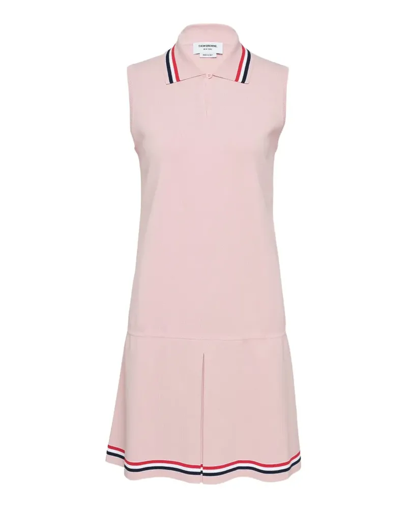 Thom Browne RWB Stripe pleated mini dress - Rosa Rosa
